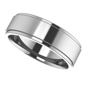 Cobalt Stepped-Edge Comfort-Fit Flat Band