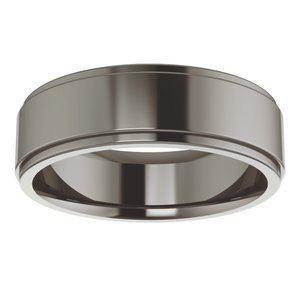 Titanium Stepped-Edge Comfort-Fit Flat Band