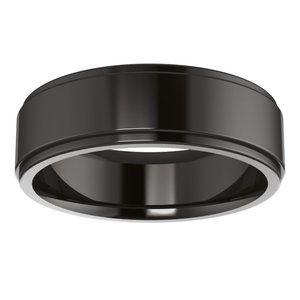 Zirconium Stepped-Edge Comfort-Fit Flat Band