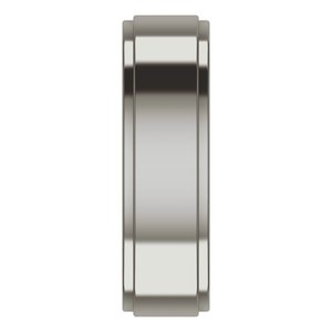 Titanium Stepped-Edge Comfort-Fit Flat Band