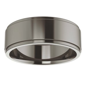 Titanium Stepped-Edge Comfort-Fit Flat Band