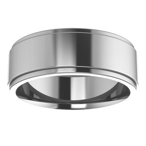 Cobalt Stepped-Edge Comfort-Fit Flat Band