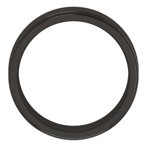 Zirconium Stepped-Edge Comfort-Fit Flat Band