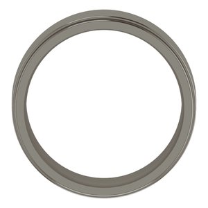Titanium Stepped-Edge Comfort-Fit Flat Band