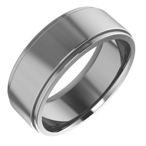 Cobalt Stepped-Edge Comfort-Fit Flat Band