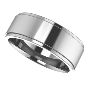 Cobalt Stepped-Edge Comfort-Fit Flat Band