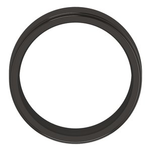 Zirconium Stepped-Edge Comfort-Fit Flat Band