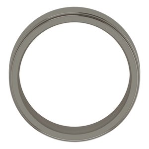 Titanium Stepped-Edge Comfort-Fit Flat Band