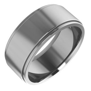 Cobalt Stepped-Edge Comfort-Fit Flat Band