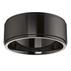 Zirconium Stepped-Edge Comfort-Fit Flat Band