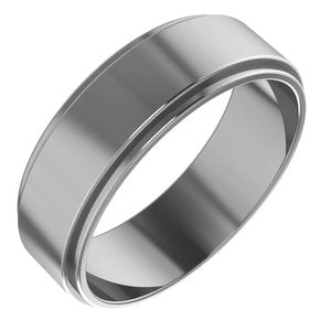 Cobalt Or Titanium Or Zirconium 6 mm Flat Edge Band