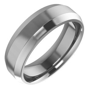 Cobalt Beveled-Edge Comfort-Fit Flat Band
