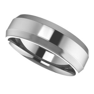 Cobalt Beveled-Edge Comfort-Fit Flat Band