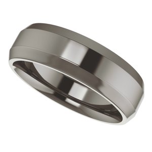 Titanium Beveled-Edge Comfort-Fit Flat Band