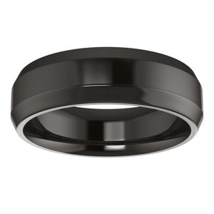 Zirconium Beveled-Edge Comfort-Fit Flat Band