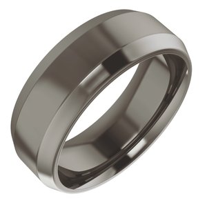 Titanium Beveled-Edge Comfort-Fit Flat Band