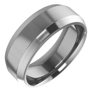 Cobalt Beveled-Edge Comfort-Fit Flat Band