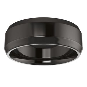 Zirconium Beveled-Edge Comfort-Fit Flat Band