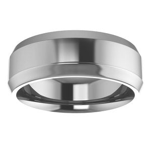 Cobalt Beveled-Edge Comfort-Fit Flat Band