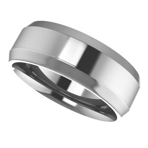 Cobalt Beveled-Edge Comfort-Fit Flat Band