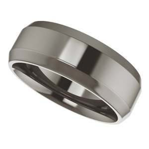 Titanium Beveled-Edge Comfort-Fit Flat Band