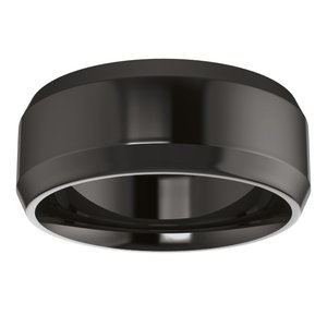 Zirconium Beveled-Edge Comfort-Fit Flat Band