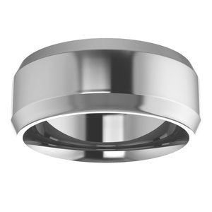 Cobalt Beveled-Edge Comfort-Fit Flat Band
