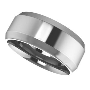Cobalt Beveled-Edge Comfort-Fit Flat Band