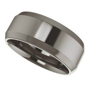 Titanium Beveled-Edge Comfort-Fit Flat Band