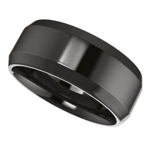 Zirconium Beveled-Edge Comfort-Fit Flat Band