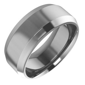 Cobalt Beveled-Edge Comfort-Fit Flat Band