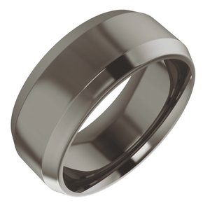 Titanium Beveled-Edge Comfort-Fit Flat Band