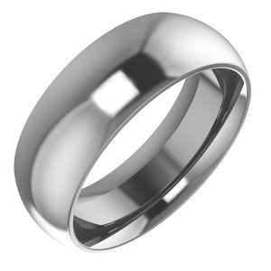 Cobalt Or Titanium Or Zirconium 7 mm Half Round Comfort-Fit Band