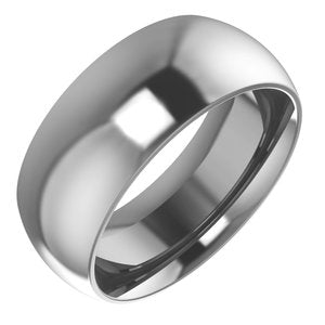 Cobalt Or Titanium Or Zirconium 8 mm Half Round Comfort-Fit Band