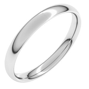 10K Yellow Or White Gold 3 mm Comfort-Fit Lightweight European-Style Band