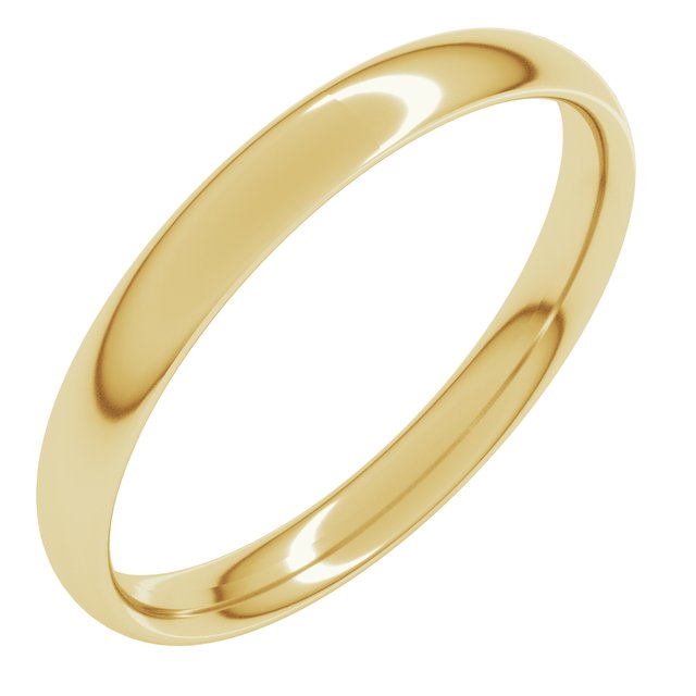 18K Yellow Or White Or Rose Gold Comfort-Fit Lightweight European-Style Band