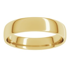 14K Yellow Or White Or Rose Gold Or Sterling Silver Or Platinum 5 mm Comfort-Fit Lightweight European-Style Band