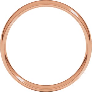 18K Yellow Or White Or Rose Gold Lightweight Comfort-Fit European-Style Band