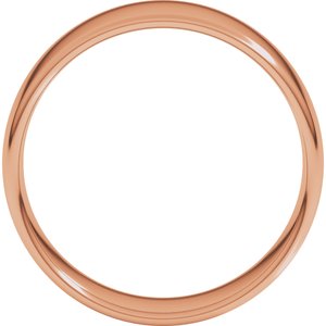 18K Yellow Or White Or Rose Gold Lightweight Comfort-Fit European-Style Band
