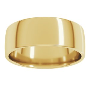 18K Yellow Or White Or Rose Gold Lightweight Comfort-Fit European-Style Band