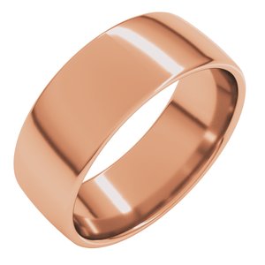 18K Yellow Or White Or Rose Gold Lightweight Comfort-Fit European-Style Band