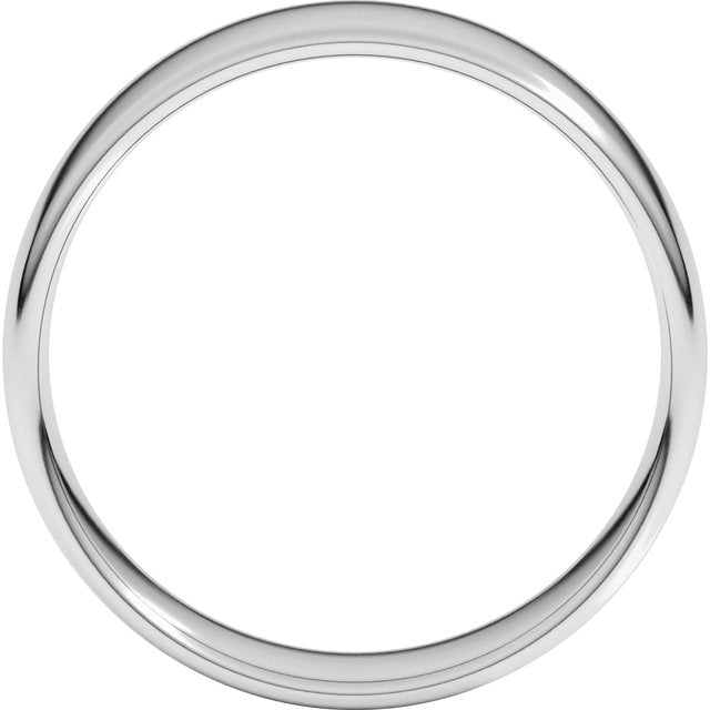 14K Yellow Or White Or Rose Gold Or Sterling Silver Or Platinum Comfort-Fit Lightweight European-Style Band