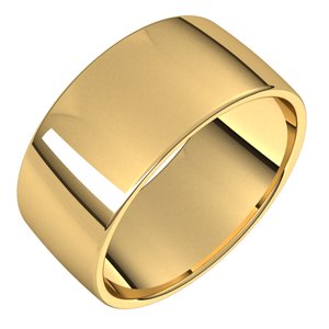 14K Yellow Or White Gold Or Platinum 10 mm Comfort-Fit Lightweight European-Style Band