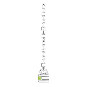 14K White Gold 1-Stone Natural Peridot Round 2 Mm 16 In Polished Natural Peridot Family Bar Necklace