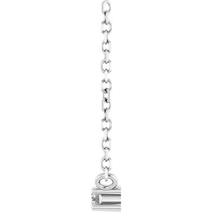 14K White Gold 5-Stone Natural White Sapphire Round 2 Mm 16 In Polished Natural White Sapphire Family Bar Necklace