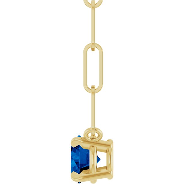 14K Yellow Or White Gold Round 5 Mm 18 In Polished Natural Gemstone Claw-Prong Necklace