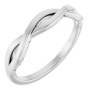 14K White Gold Polished Twisted Ring Size 7