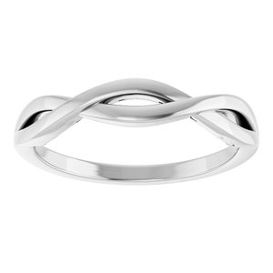 14K White Gold Polished Twisted Ring Size 7