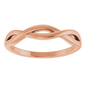 14K Rose Gold Polished Twisted Ring Size 7