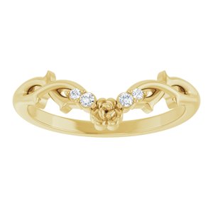 14K Yellow Gold Natural Diamond Round 1.5 Mm Natural Diamond Polished .04 Ctw Natural Diamond Ring Enhancer Size 7